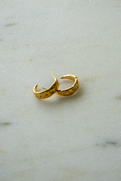 Hammered Hoop Earrings
