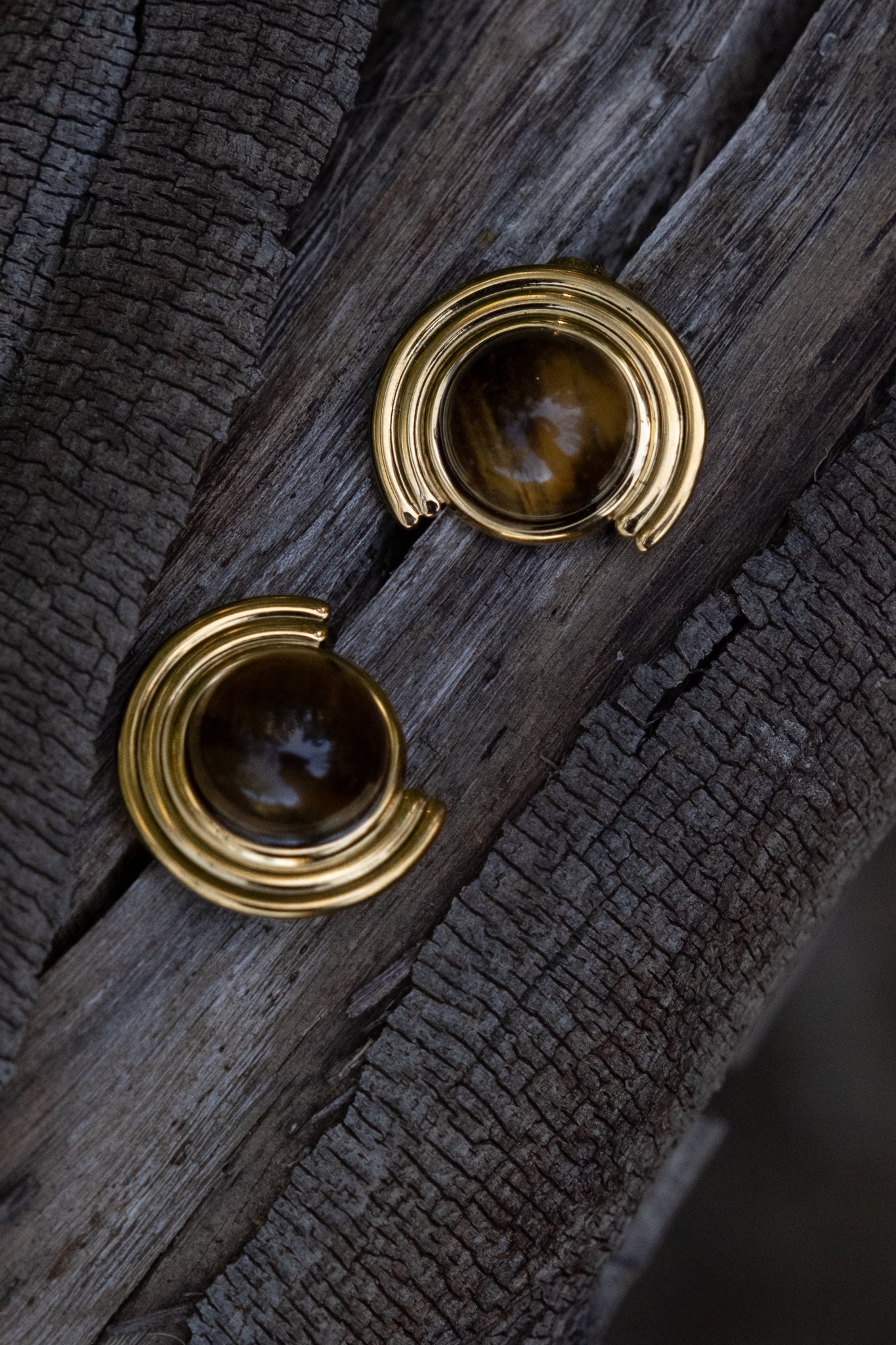 Curved Stone Earrings