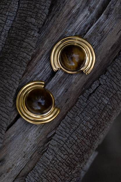 Curved Stone Earrings